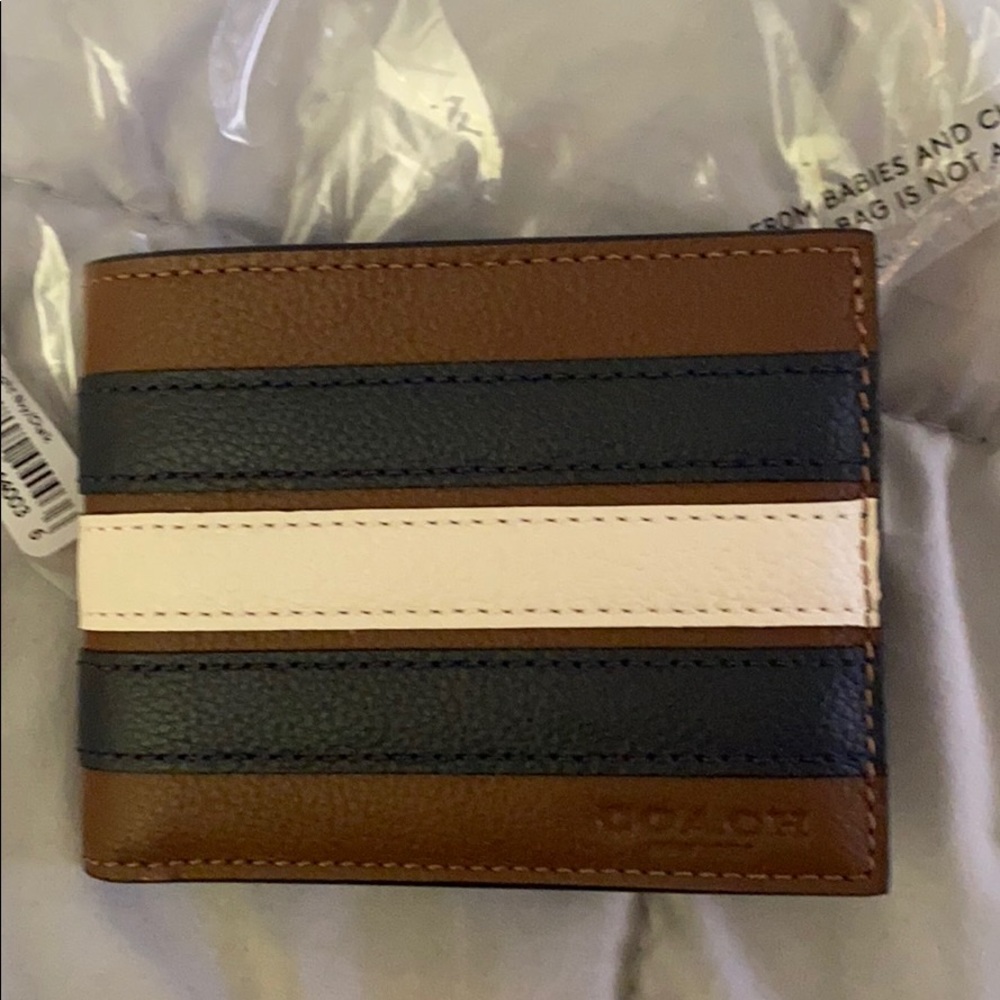 coach 26171 SLIM BILLFOLD WALLET STRIPE
